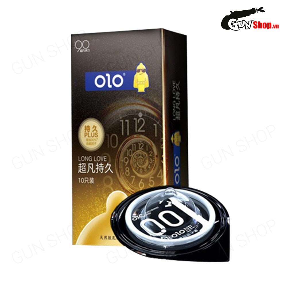 [Hộp 10 cái] Bao cao su OLO 0.01 Black - Siêu mỏng, kéo dài thời gian kèm 1 chiếc BCS Gun Super Thin