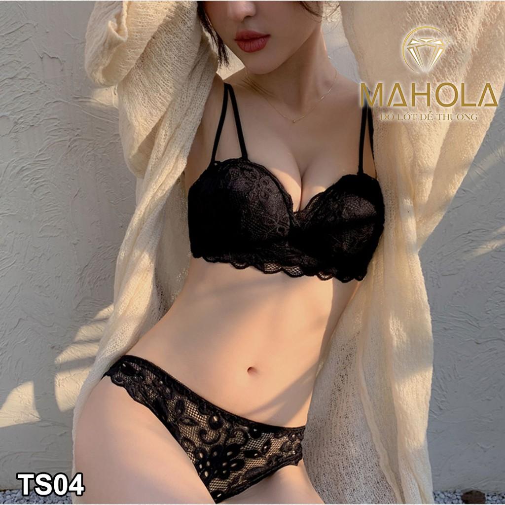 Áo Ngực Nữ không gọng mềm mại thiết kế họa tiết ren hoa sexy quyến rũ Mahola TS04