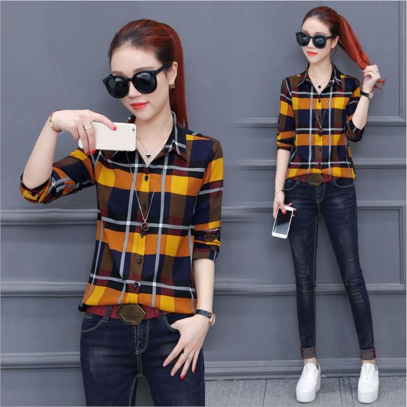 Áo sơ mi nữ kẻ sọc phối màu trẻ trung, năng động sm184