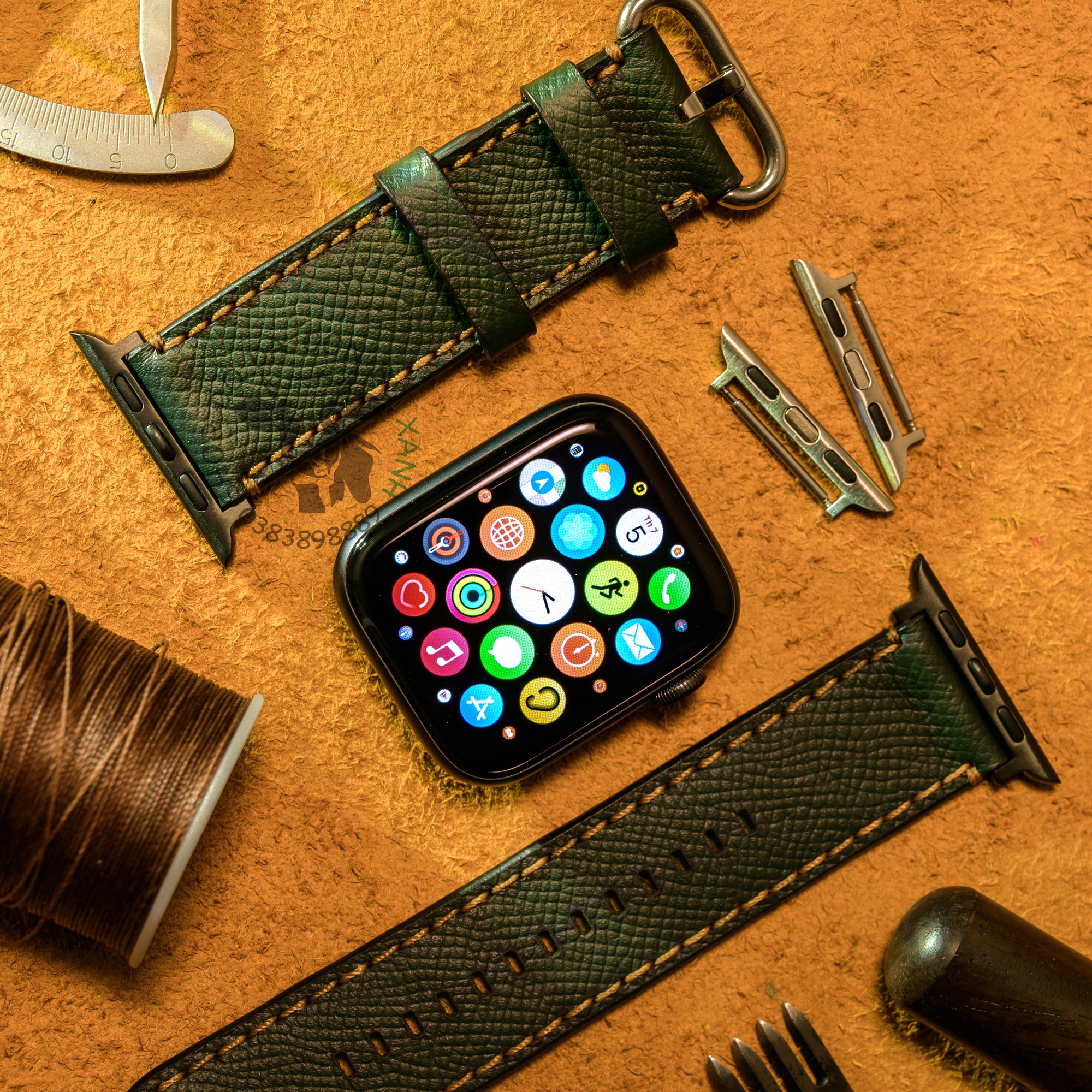 Dây da đồng hồ dành cho Apple Watch handmade da thật