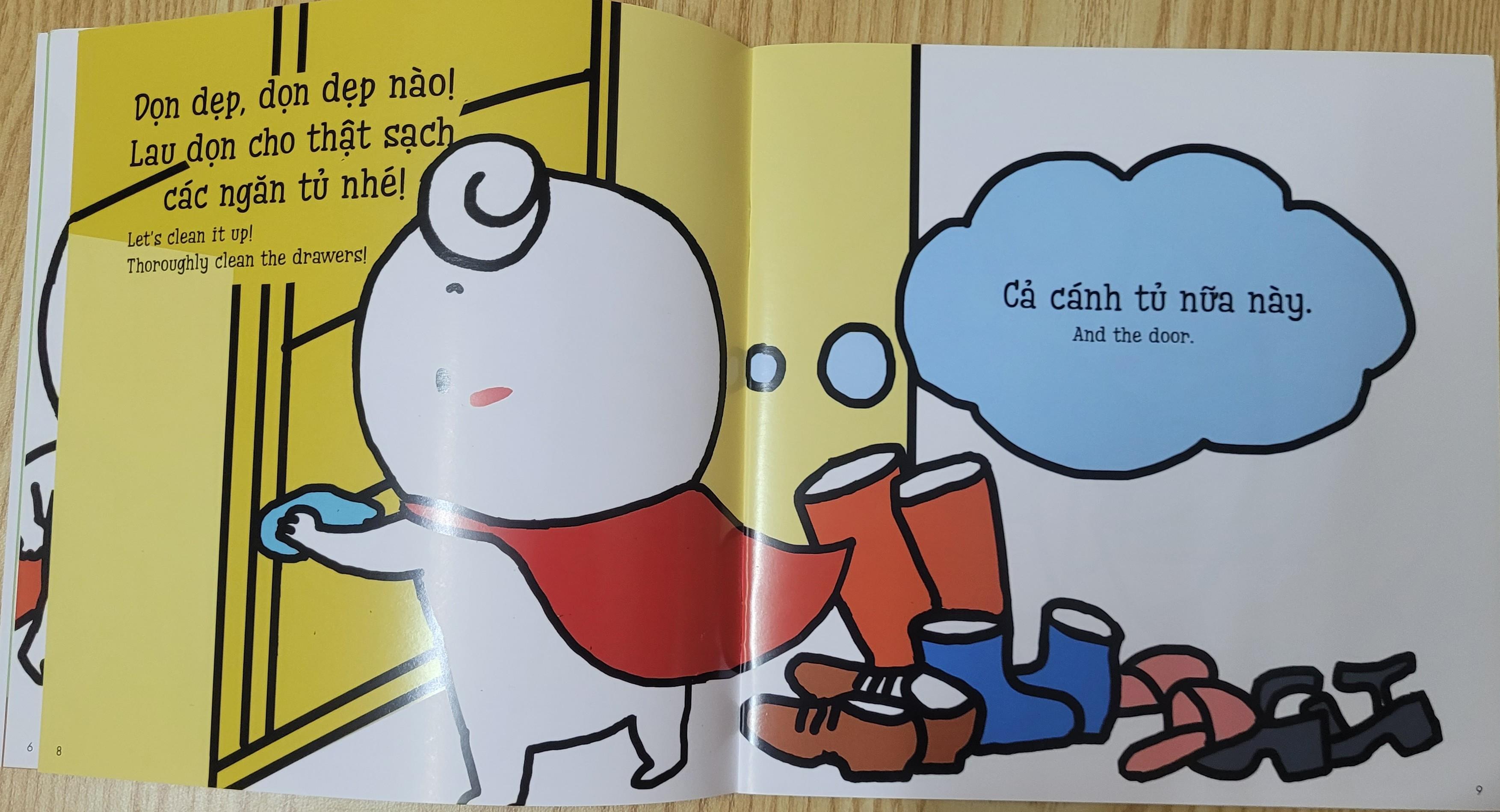 Sách Ehon Miu Miu Tự Lập Phần 1 Song Ngữ - Dọn Tủ Giày