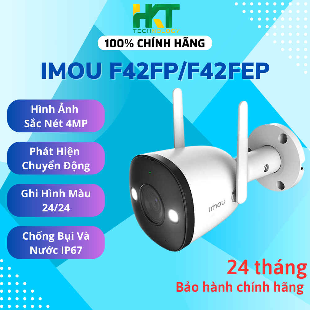 Camera Wifi Ngoài Trời F42FP, F42FEP 4MP Sắc Nét Có Màu Đêm - Hàng chính hãng