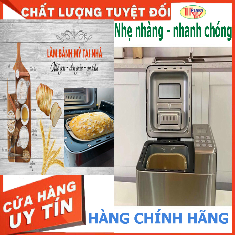 Máy làm bánh mì tự động FTAKY tại nhà quá dễ và nhanh chóng, có 3 cỡ bánh với 25 chức năng  - HÀNG CHÍNH HÃNG