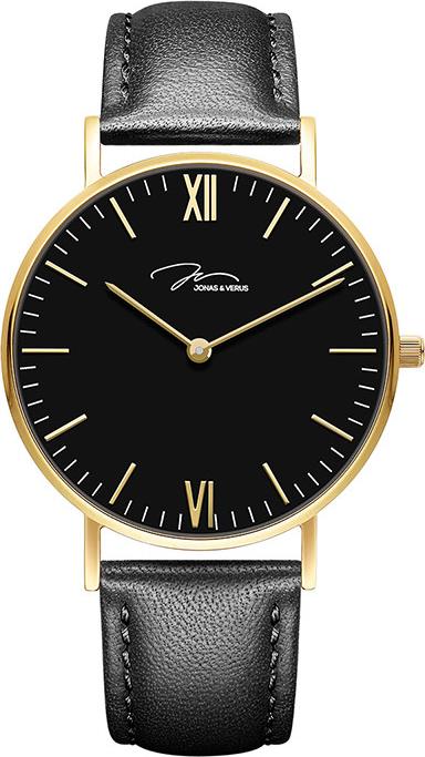 Đồng hồ đeo tay Nam hiệu JONAS & VERUS Y01646-Q3.GGBLB, Máy Pin , Kính Sapphire, Dây da Italy