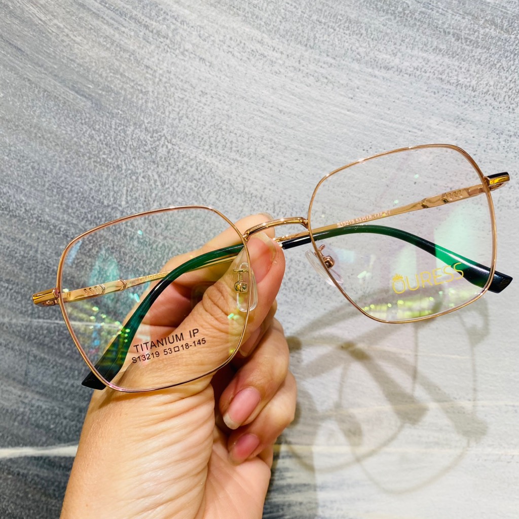 Gọng kính cận S13219 và 5201320 chất liệu titan thời trang mắt kính OURESS nam nữ siêu nhẹ siêu bền