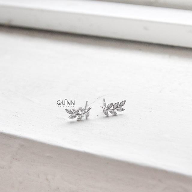 Khuyên tai Little Leaf - Khuyên lá đính đá bé