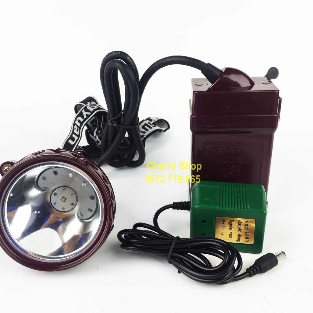Đèn đeo đầu 188 siêu sáng dùng soi ếch đi rừng ...