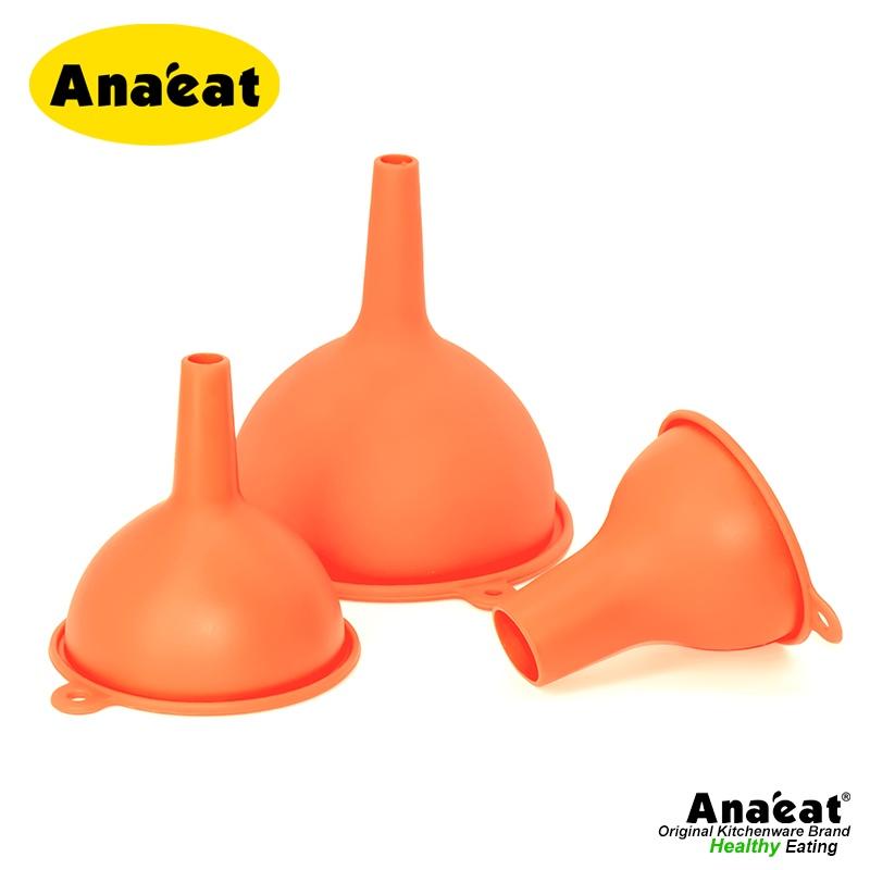 Set 3 Phễu Chiết Rót Chất Lỏng ANAEAT Bằng Silicon Đa Năng Tiện Dụng Cho Nhà Bếp
