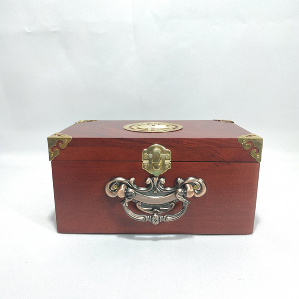Hộp đựng trang sức - hộp đựng con dấu gỗ hương quai đồng chữ thọ 19cm