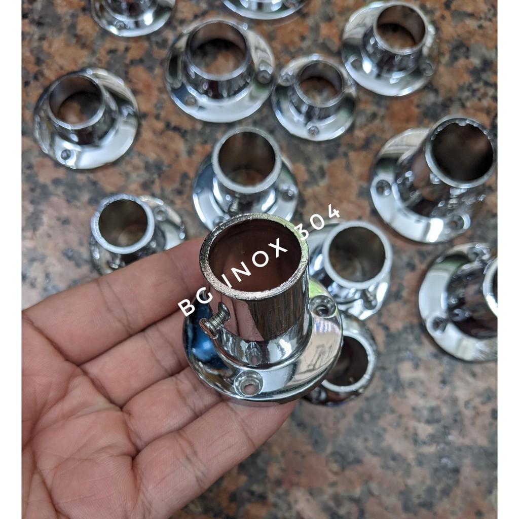 Chân đỡ ống Inox, bát đỡ ống Inox loại dày cao cấp nhất, bát đỡ thanh Inox lắp rèm