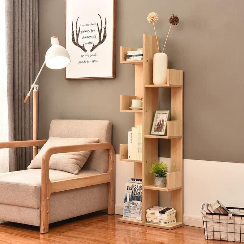 Kệ sách hình XƯƠNG RỒNG, kệ sách gỗ