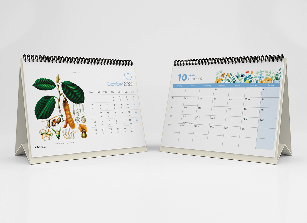 Lịch Bàn 2026 - Desk Calendar 2026 Nguyễn Trắc - Botanical & Herbs