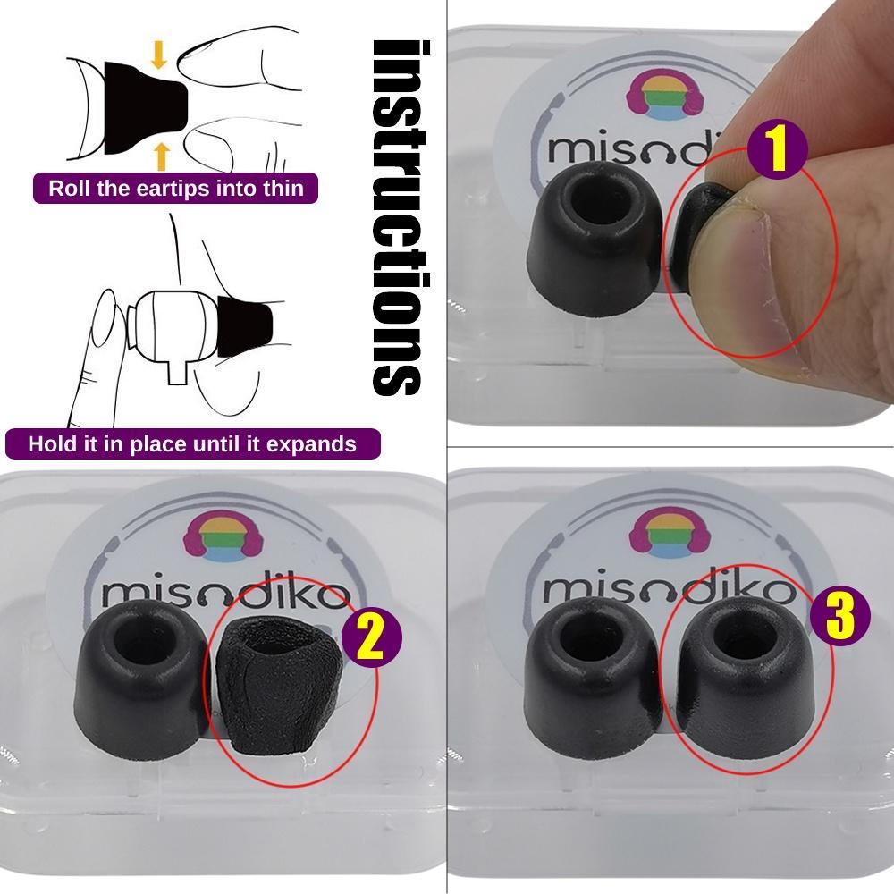 Set 3 Cặp Nút Tai Nghe Thay Thế Bằng Cao Su Non Cho Misodiko M300
