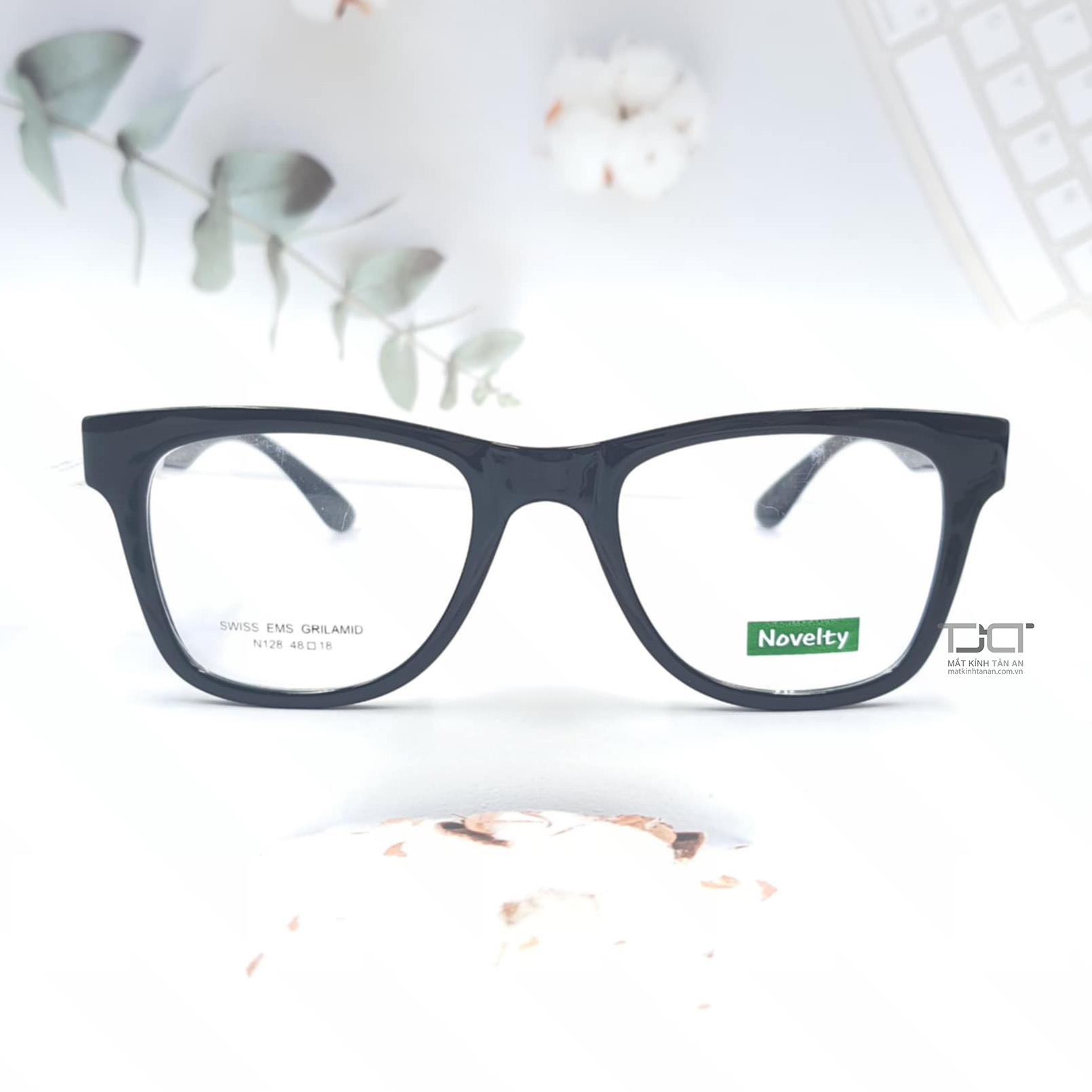 Gọng kính cận unisex, chính hãng Novelty N128