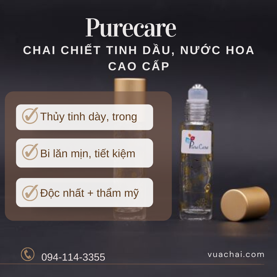 Chai chiết nước hoa mỹ phẩm cao cấp dạng bi lăn 10ml