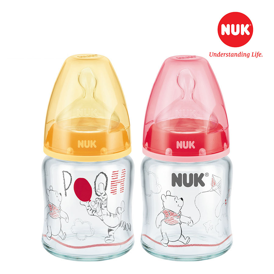 Bình sữa NUK Premium Choice+ (Disney) thủy tinh 120/240ml núm ti S1 - M