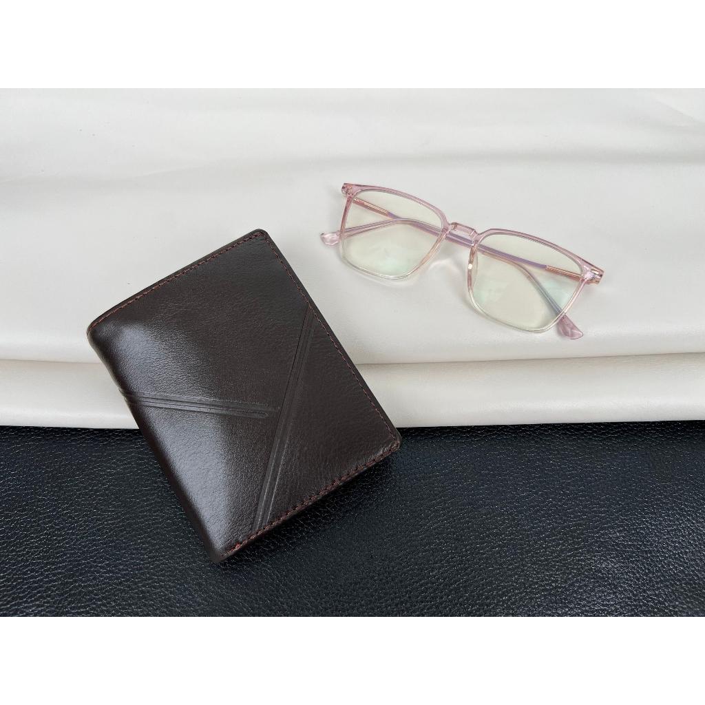 Ví Nam Da Bò Nappa Sọc L Tc - Ví Nam Da Hàng Cao Cấp Chất Da Bò Thật 12x 9.x 2.5 cm - GENNIN STORE