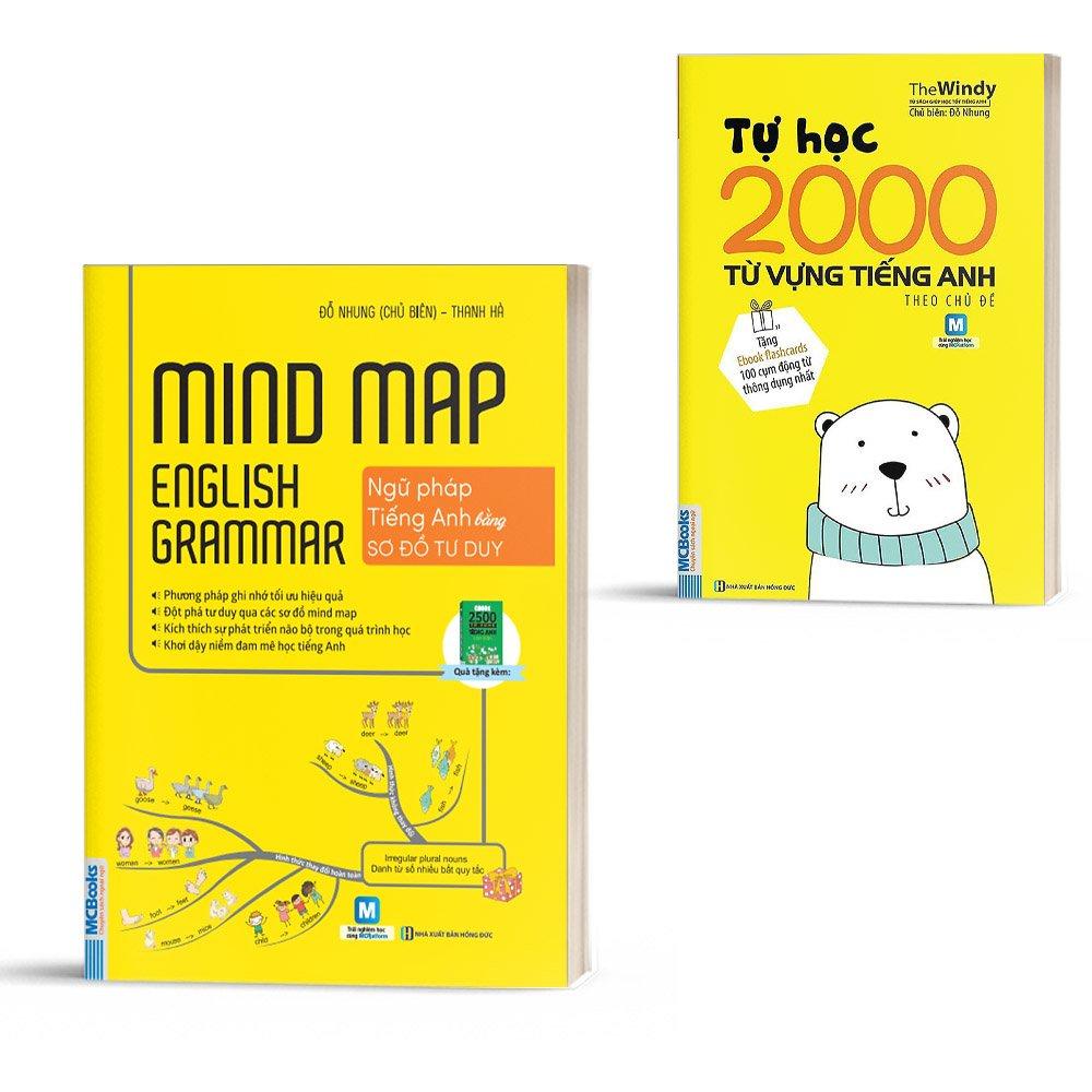 Sách - Combo Mindmap English Và Tự Học 2000 Từ Vựng Tiếng Anh Cơ Bản Tặng Kèm App Online