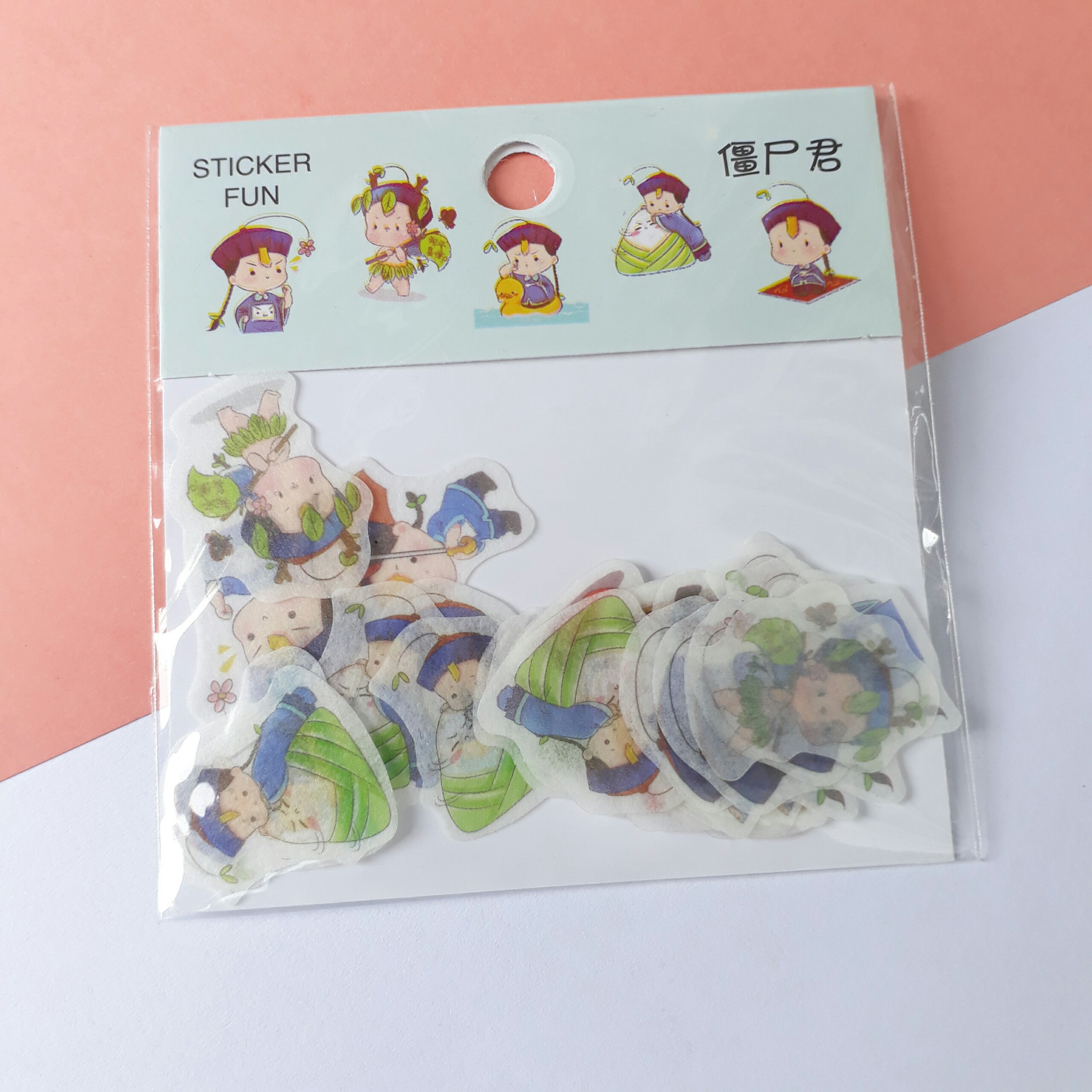 Bộ 32 Sticker Hình Dán Mini Tiểu Cương Thi Nam