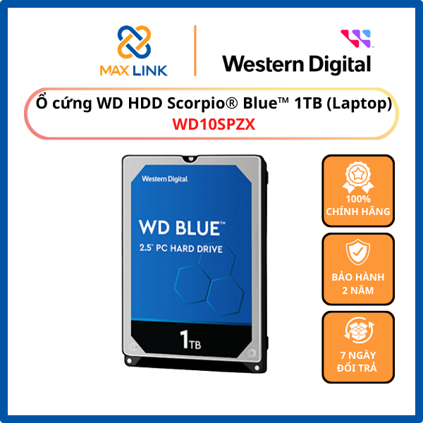 Ổ cứng HDD Western Digital Blue 1TB 2.5" SATA 3 - WD10SPZX- Hàng Chính Hãng 