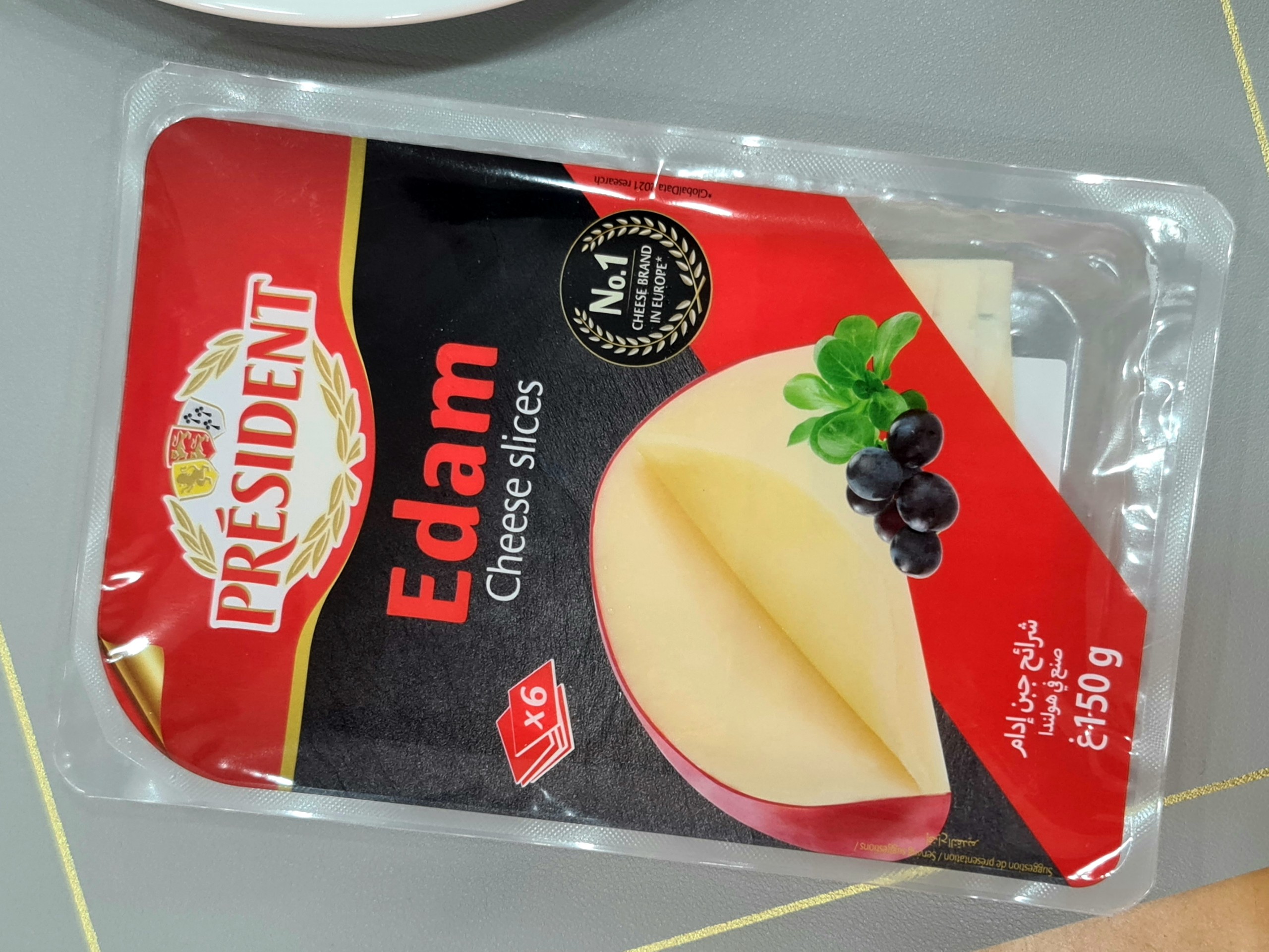 PHÔ MAI LÁT PRESIDENT - EDAM CHEESE NATURAL SLICE 6 SLICES 150G