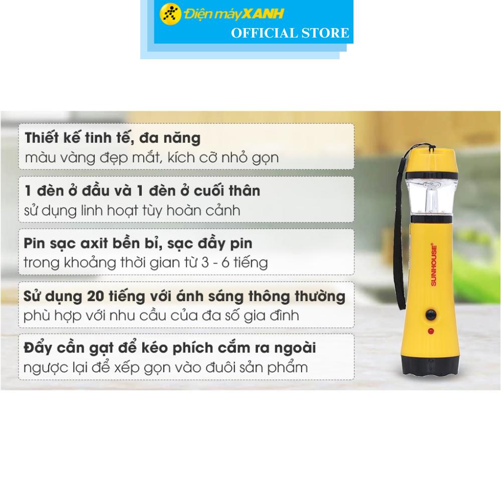 Đèn pin sạc đa năng Sunhouse SHE-9059LA-3L - Hàng Chính Hãng
