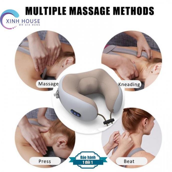 Gối massage cổ chữ U - Hỗ trợ massaga cổ vai gáy hiệu quả .