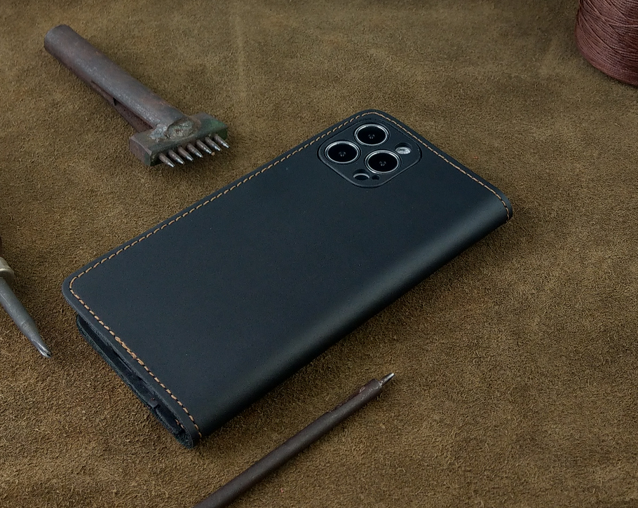 Bao Da cho Iphone 13 Pro Max Handmade Da Bò Thật