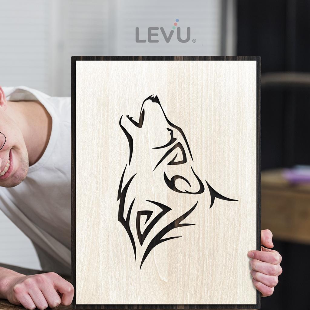 Tranh treo tường động vật LEVU bằng gỗ decor nghệ thuật trang trí tường sang trọng