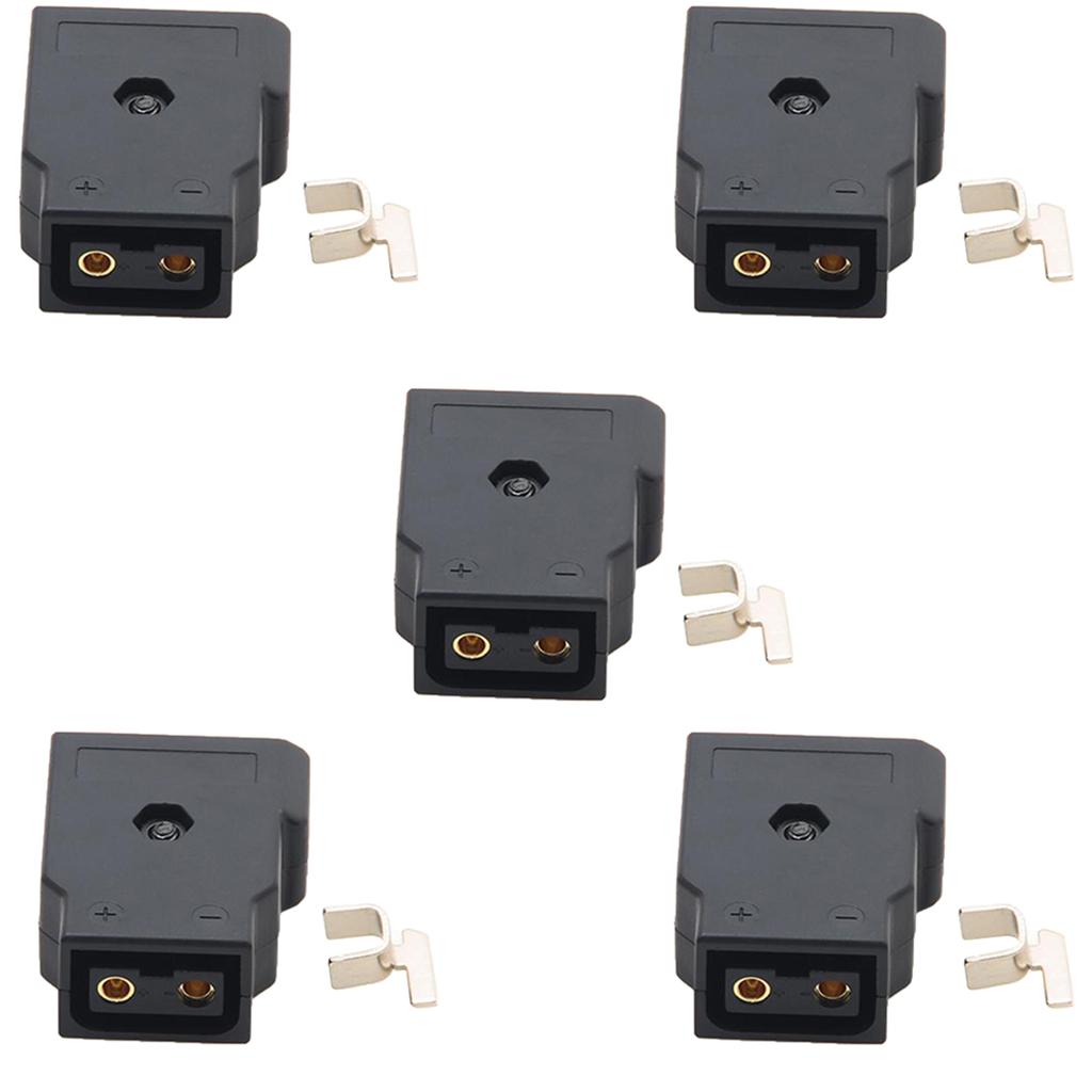 Pack of 5 Female D-Tap Plug Connector for DSLR Rig Power Cable V-mount Anton Battery Black