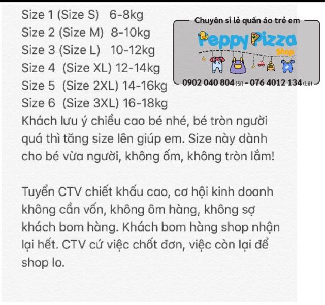 Bộ sọc bé trai bé gái (kèm bảng size hình cuối)