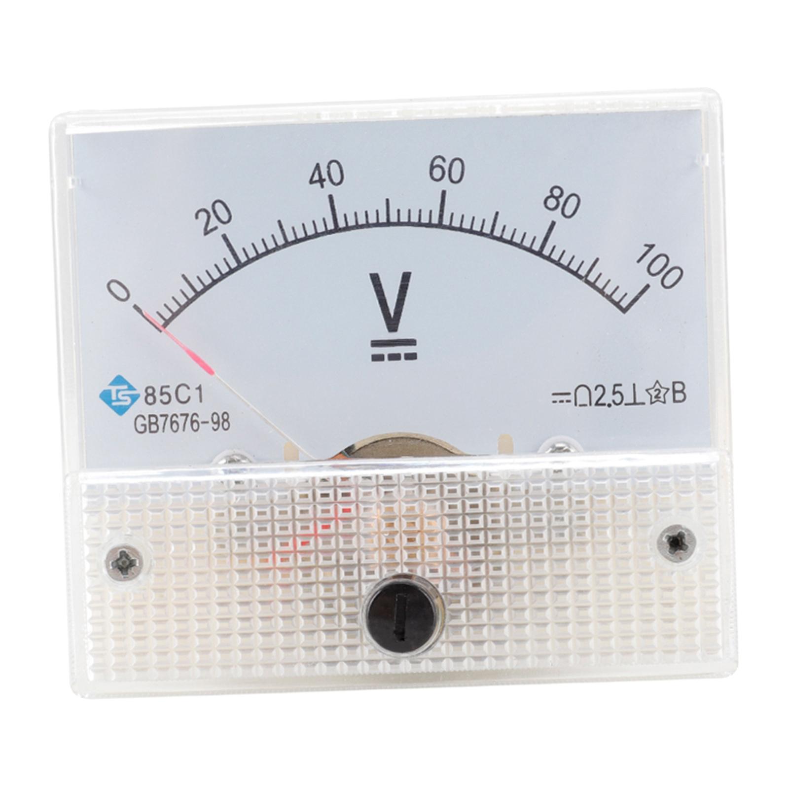 2x Voltage Analogue Voltmeter, Professional Durable 2.5 Accuracy Voltage Analog Voltmeter Panel Voltmeter DC - DC 0-100V