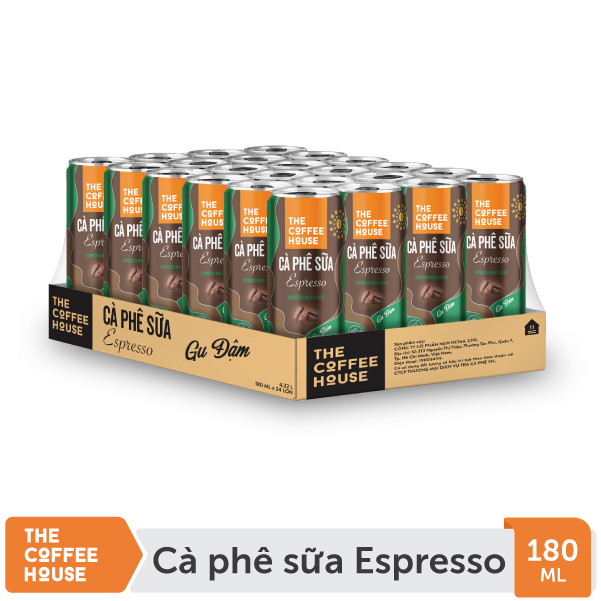 Thùng 24 Lon cà phê sữa Espresso The Coffee House (180ml/Lon)