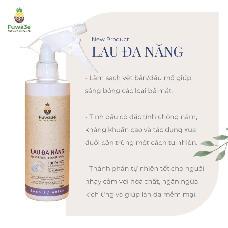 Lau Đa Năng Fuwa3e 500ml Hữu Cơ Diệt Khuẩn Với Tinh Dầu Hương Nhu Chống Nấm Kháng Khuẩn