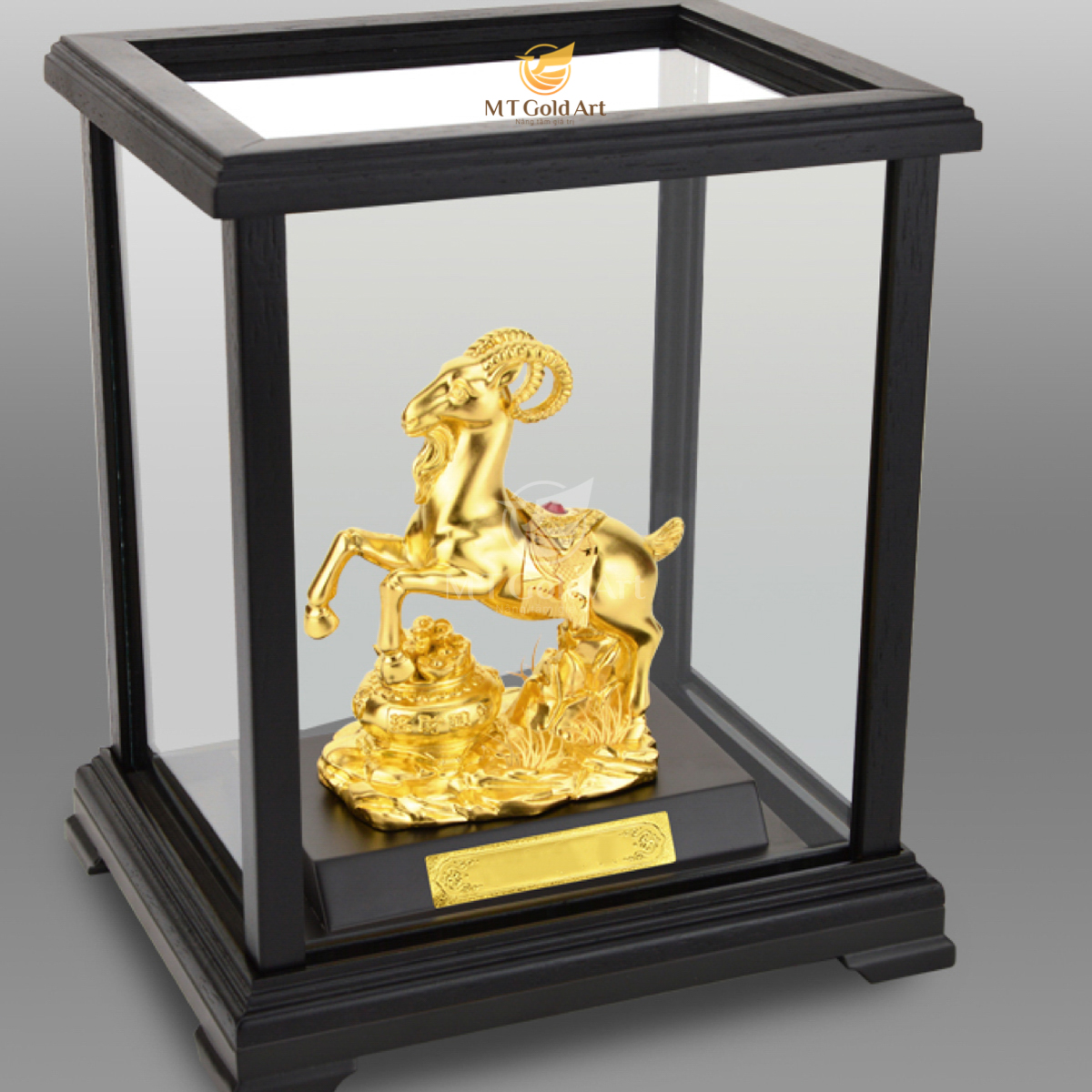 Tượng dê phong thủy MT Gold Art- Hàng chính hãng, trang trí nhà cửa, phòng làm việc, quà tặng sếp, đối tác, khách hàng, tân gia, khai trương, mừng thọ