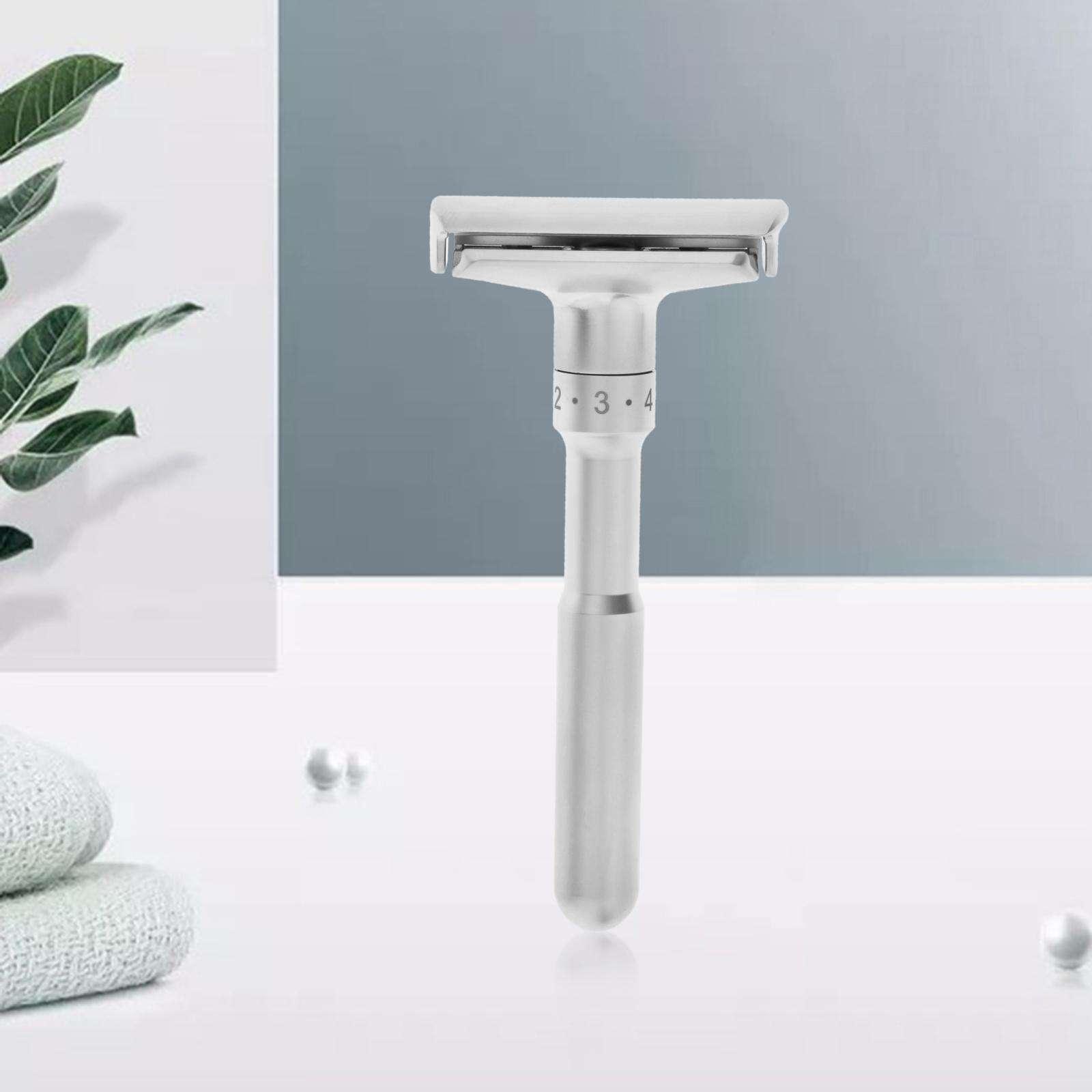 Adjustable Safety Razor Classic with 5 Blades Double Edge for Mens Shaving