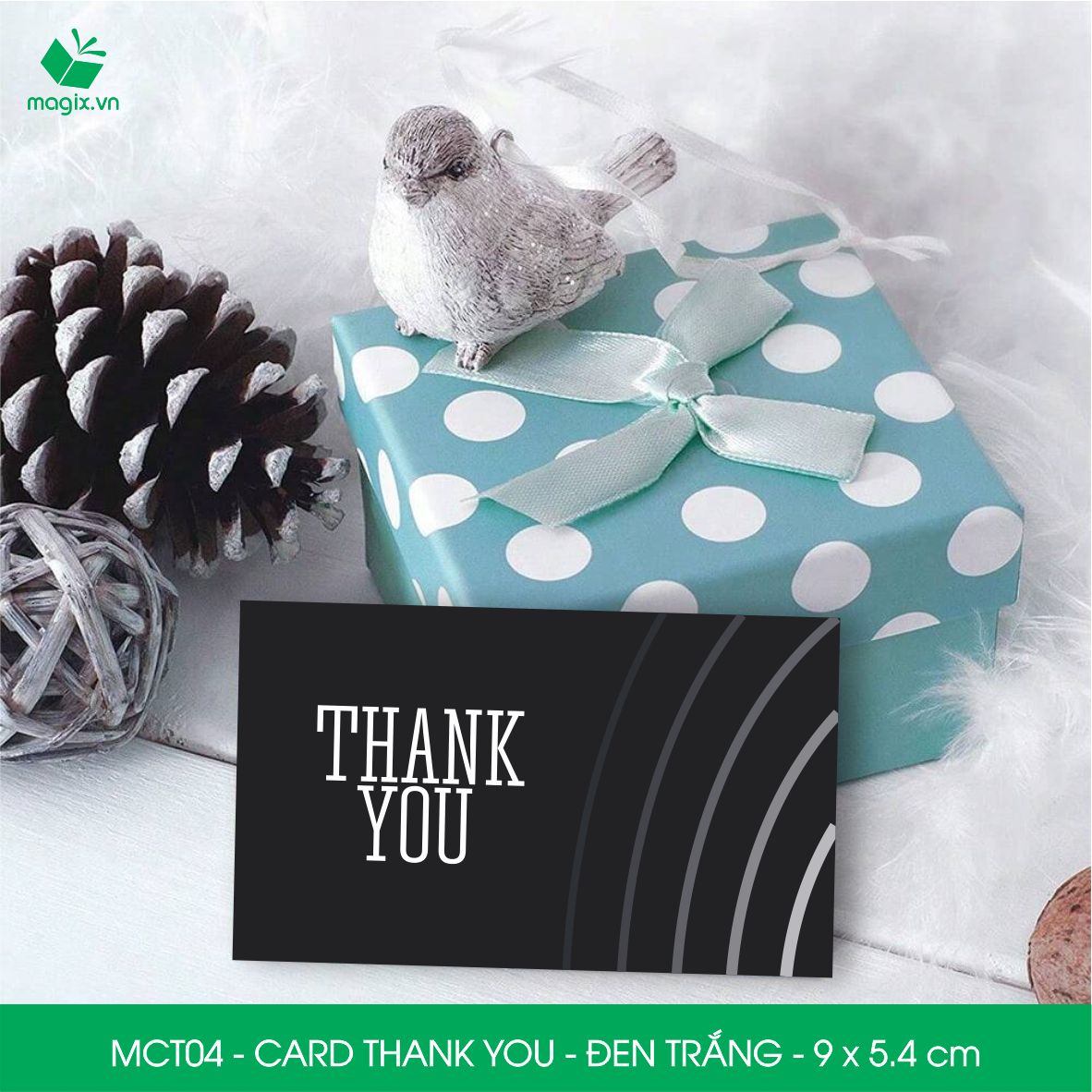 MCT04 - 9x5.4 cm - 1000 Card Thank you, Thiệp cảm ơn khách hàng, card cám ơn cứng cáp sang trọng