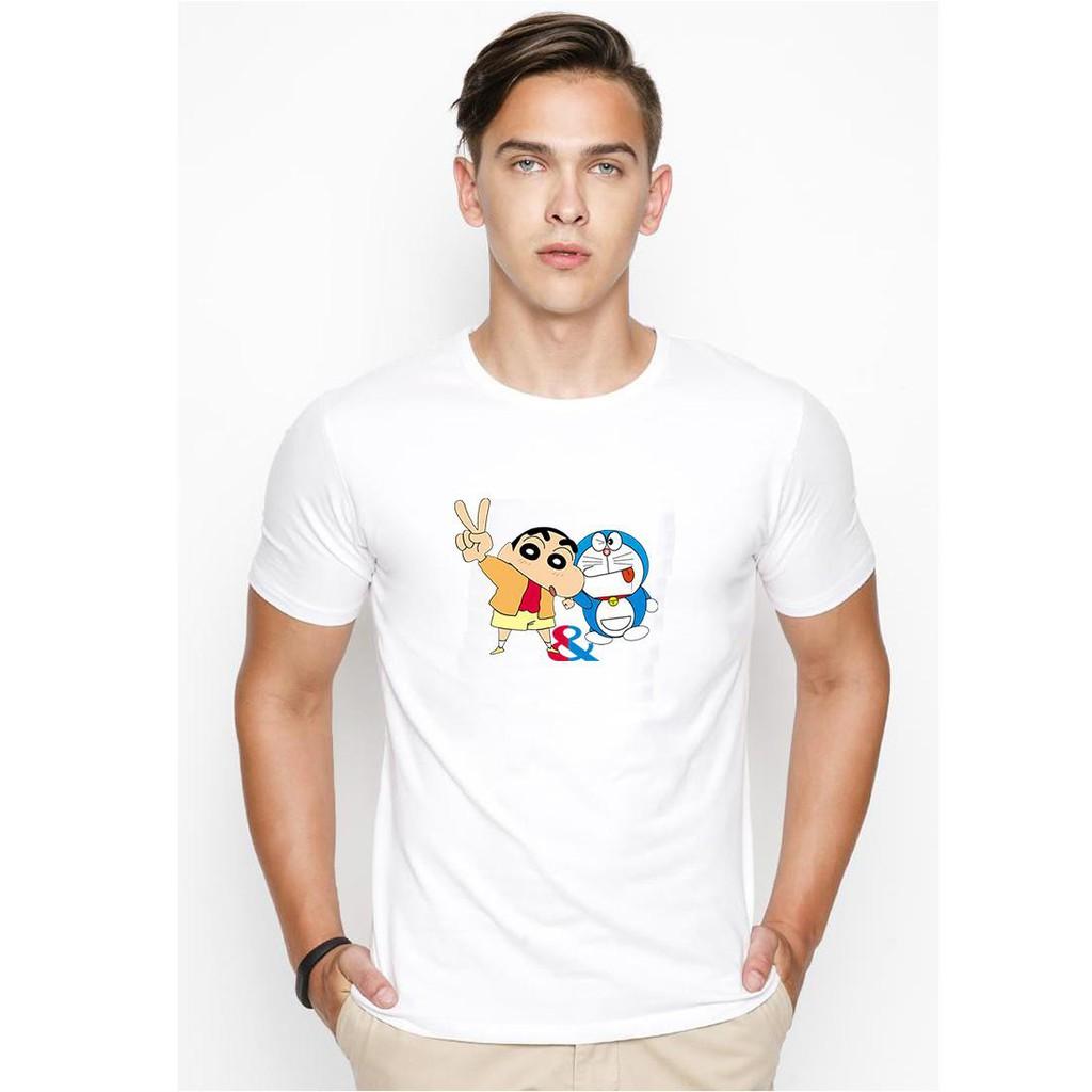 Áo thun nam in hình doremon và bạn cá tính phong cách vải dày mịn TEEWO521