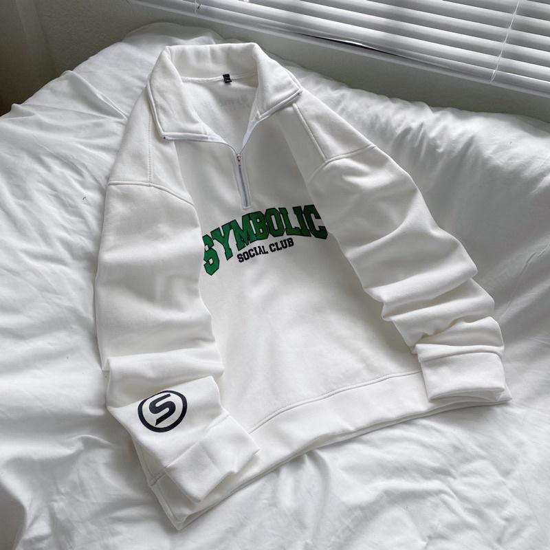 Áo sweater nỉ SYMBOL unisex Homies cổ trụ có khoá zip