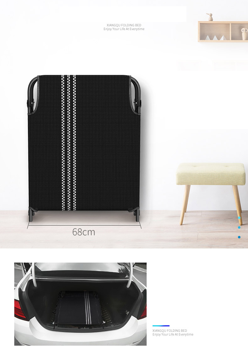 Giường ngủ xếp gọn 3 chân thép 68x181x35cm, giường ngủ trưa văn phòng, giường xếp gọn