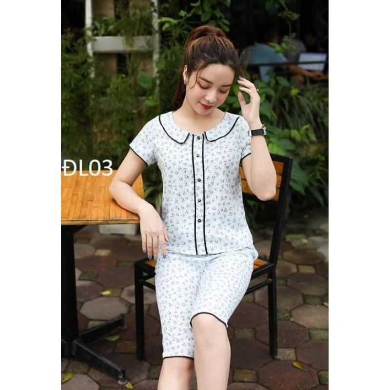 Quần áo mặc nhà cổ 2 nơ, 7 màu ảnh thật