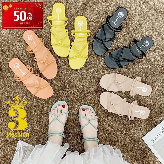 - Sandal Bệt Quai Chéo Da Mềm Nữ Đi 2 Thiết Kế Trẻ Trung - 3182