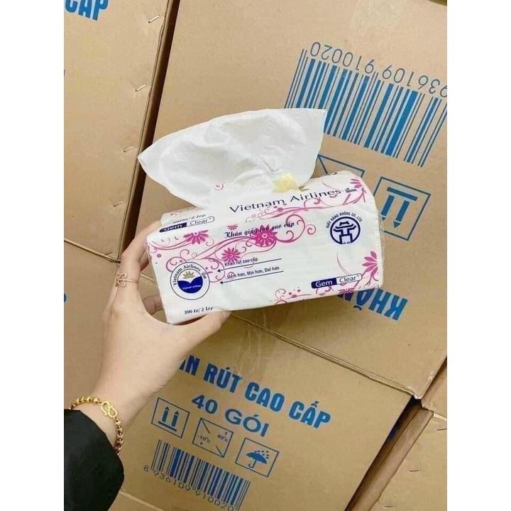 Giấy ăn, giấy vệ sinh, giấy rút hàng không cao cấp loại 3 lớp x 300 tờ mỗi gói