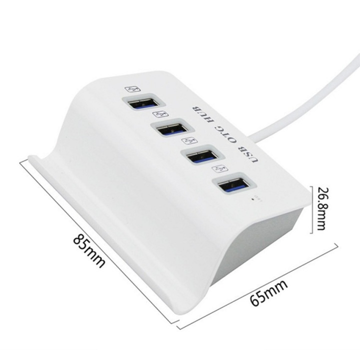 Bộ chia 4 Cổng USB OTG HUB với Dock AZONE cho điện thoại thông minh &amp; Máy Tính