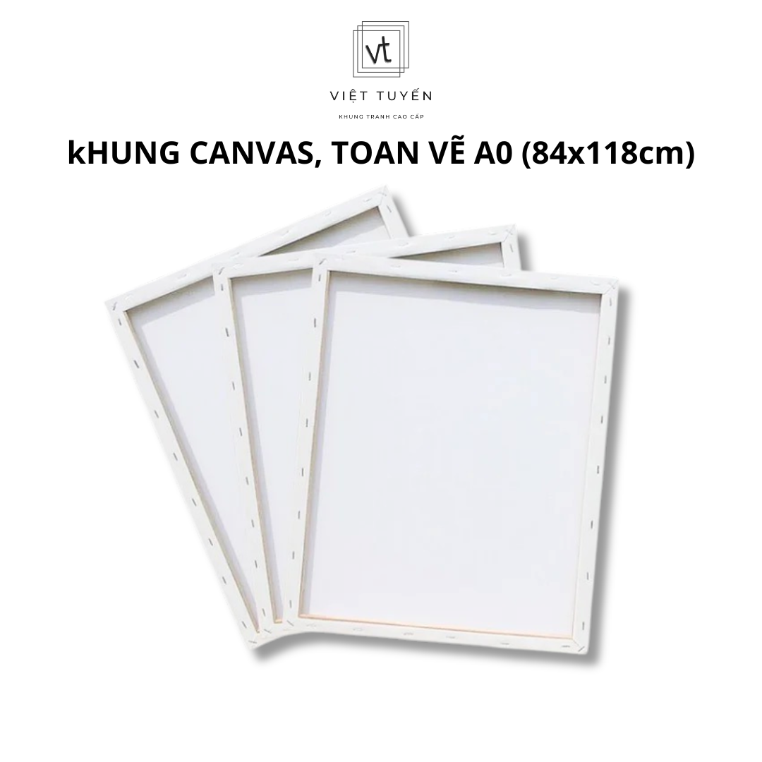 (Khổ A0) Khung tranh Canvas, Toan vẽ size 84x118 trắng, giá rẻ tận xưởng - nội thất Việt Tuyến