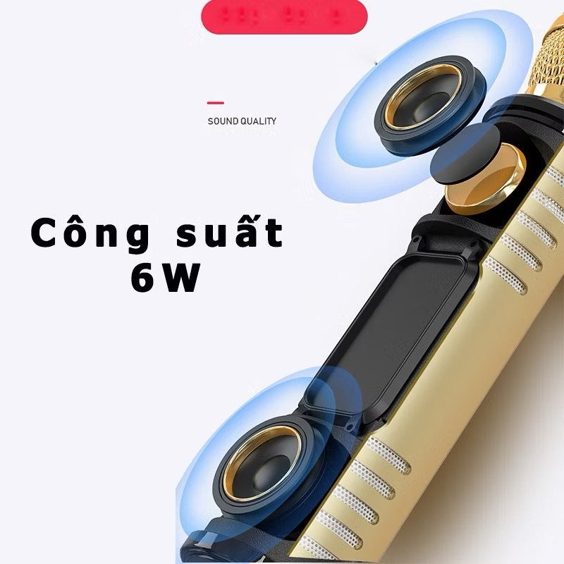 Micro karaoke kèm Loa bluetooth nhập khẩu cao Cấp Cắm thẻ nhớ 3 trong 1 Hàng chính hãng