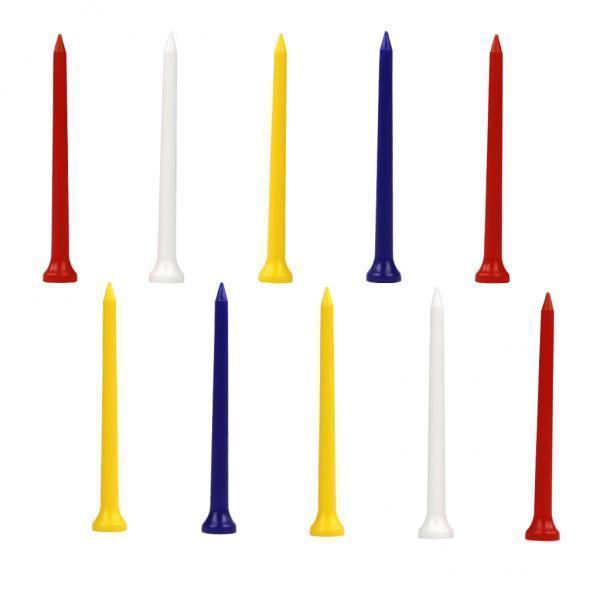 2-4pack 10pcs Unbreakable Golf Tees Professional Plastic Nails Mixed Color 83mm