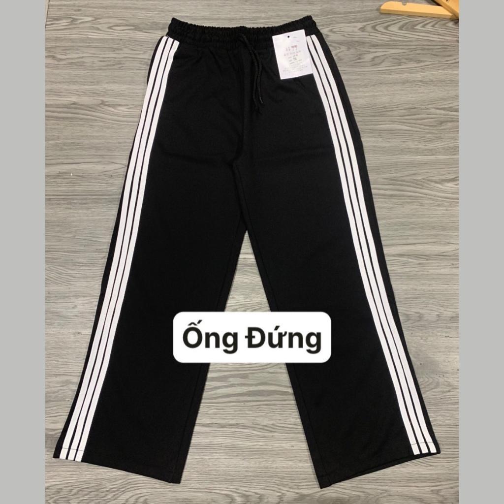 Quần thể thao nữ ống rộng Quần jogger nữ 3 sọc ống đứng chất Umi cao cấp HN Clothing Q5