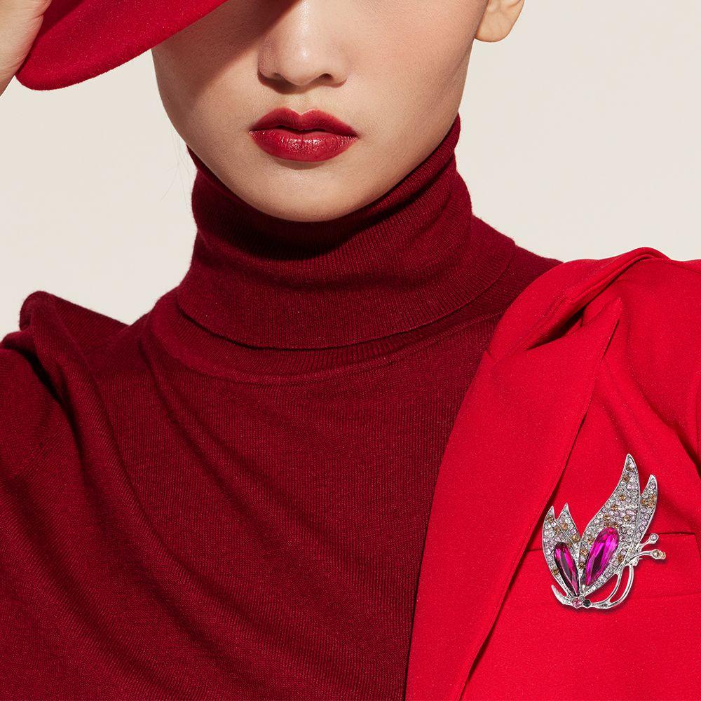 ☆YOLA☆ Korean-Style Pins Fashion Butterfly Brooch Sweater Scarf Wedding Elegant Clothing Accessories Alloy