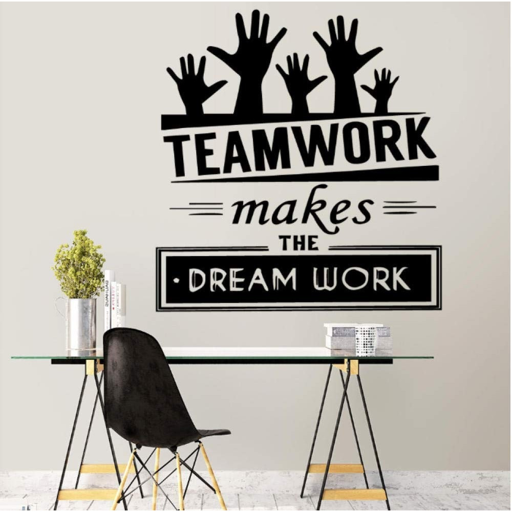 Decal dán tường chữ TEAMWORK truyền động lực trang trí sang trọng dán được kính, gỗ